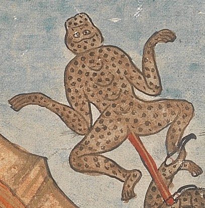 Grenouille sur bâton — détail Or Tibetan 114